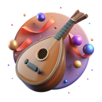 beautiful abstract Bouzouki Greek Music String Instrument Isolated Cutout professional png