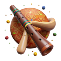 serene classic Didgeridoo Player Aboriginal Art Inspired Isolated Element detailed png