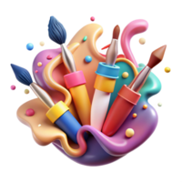 magnificent traditional Colorful Paintbrushes Art Collaboration Cutout high quality png