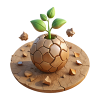 serene rustic Drought Cracked Earth with Withered Plant Cutout exclusive png