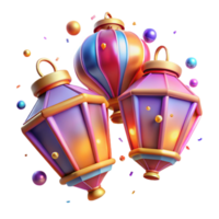 extraordinary traditional Floating Lanterns Vibrant Colors Transparent high quality png