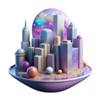 wonderful traditional Cityscape with Noise Pollution Gradient Overlay Isolated high quality png