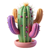 stunning abstract Cactus with Spines Isolated premium png