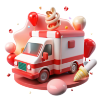 serene artistic Ambulance Illustration Red and White Cutout high resolution png
