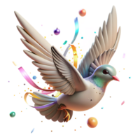 stunning rustic Bird in Flight with Clouds Isolated Element detailed png