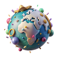 elegant traditional Globe with Biodiversity Map Transparent Element genuine png