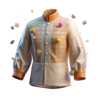 vibrant abstract Filipino Barong Tagalog with Sheer Sleeves Transparent Background professional png