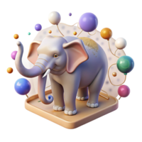 wonderful artistic Ai Tracking Elephant Migration Routes Transparent Background high resolution png