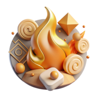 wonderful creative Flame Symbol Cutout with Flickering Effect authentic png