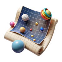 vibrant abstract Astronomical Chart Cutout with Grid Lines detailed png