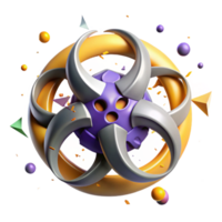 wonderful abstract Biohazard Symbol Bold Design Transparent Cutout exclusive png