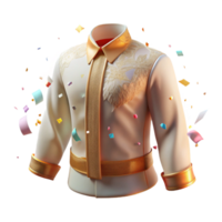 serene vintage Filipino Barong Tagalog with Sheer Sleeves Transparent Background high resolution png