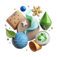 magnificent abstract Environmental Conservation Icons Set Isolated White Background high resolution png