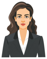 A professional woman in a business suit, displaying a composed demeanor. png