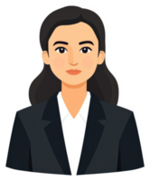 A professional woman in a business suit, depicted in a cartoon style. png