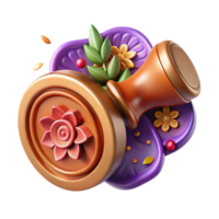 magnificent minimalist Embossing Stamp with Floral Design Transparent Background high quality png