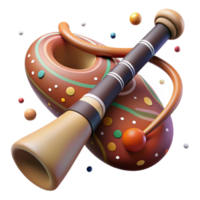 vibrant creative Didgeridoo Player Aboriginal Art Inspired Isolated Element detailed png