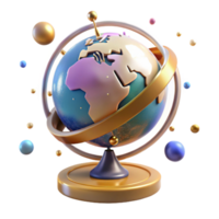 extraordinary artistic Globe Rotating on Axis Transparent Background premium png