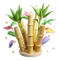 vibrant abstract Bamboo Plant Green Isolated high resolution png