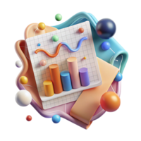 elegant abstract Data Analysis Chart and Graph Transparent Background professional png