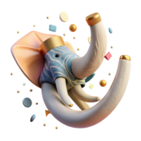 serene classic Elephant Tusk Fragment Isolated with Realistic Texture high quality png