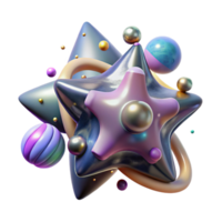 serene rustic Binary Star System Isolated on Transparent Background detailed png