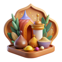 wonderful rustic Colorful Illustration of a Spice Market Cutout genuine png