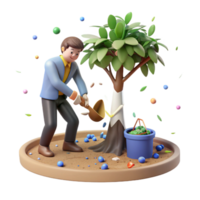 elegant modern Conservationist Planting Tree Cutout authentic png