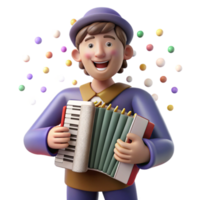 wonderful modern Accordion Player Front View Isolated Cutout high quality png