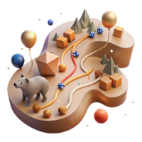 impressive creative Computer Generated of Animal Migration Route Dynamic Lines Transparent Background high quality png