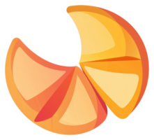 A colorful pie chart illustration of various sections. png