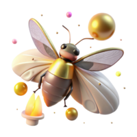 magnificent abstract Firefly Struggling in Bright Environment Transparent Background detailed png