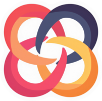 A colorful intertwined circular design symbolizes unity and interconnectedness. png