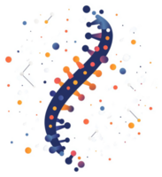 A visual representation of dna structure with surrounding molecules. png