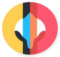 A colorful circular graphic with segmented sections displaying different colored data. png