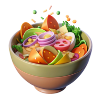serene rustic Bowl of Colorful Salad with Dressing Transparent Background professional png