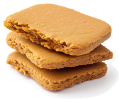 Stack of crispy, golden brown gingerbread cookies. png