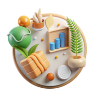 vibrant artistic Data Driven Agriculture Infographic Cutout Transparent Background professional png