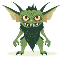 A menacing green creature with sharp teeth and large eyes. png