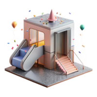 wonderful creative Accessible Architecture Design Isolated with Ramp and Elevator professional png