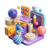 wonderful creative E Learning Platform Icons Set Colorful Isolated high resolution png