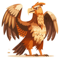 A majestic, cartoon-style depiction of a mythical, powerful bird. png