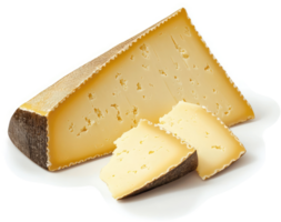 A wedge of aged, flavorful cheese with a rich, golden hue. png