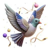 magnificent classic Bird in Flight with Clouds Isolated Element detailed png