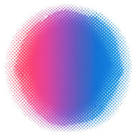 A vibrant, circular halftone gradient design showcasing a smooth color transition. png