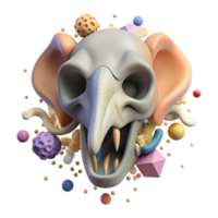 serene rustic Elephant Skull Remains Top View Cutout authentic png
