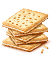 A stack of crispy, creamy sandwich cookies. png