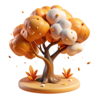 impressive minimalist Chinese Tallow Tree in Field Autumn Colors Transparent Background high resolution png