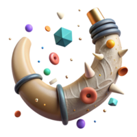 serene abstract Broken Elephant Tusk Fragment Transparent Background high quality png