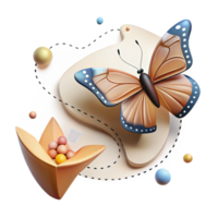 magnificent rustic Butterfly Migration Flight Path Isolated Map Illustration Transparent Background detailed png